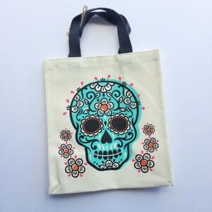 New sugar skull canvas tote